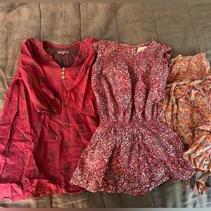 Lot of Pink Chicken dress, and Peek dress (liberty print 😍) and skirt size 5